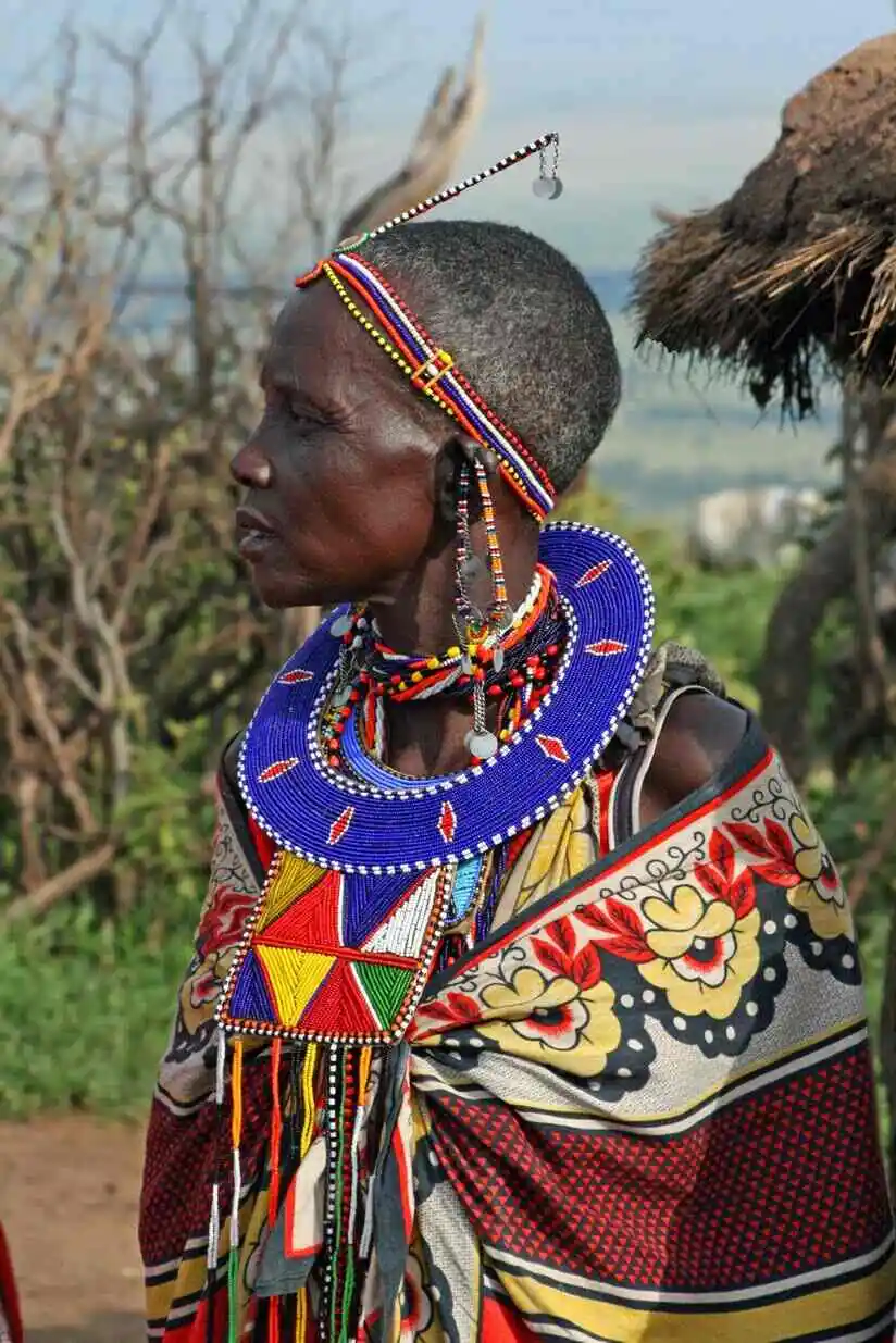 An Image of a maasai woman in the maasai mara.
