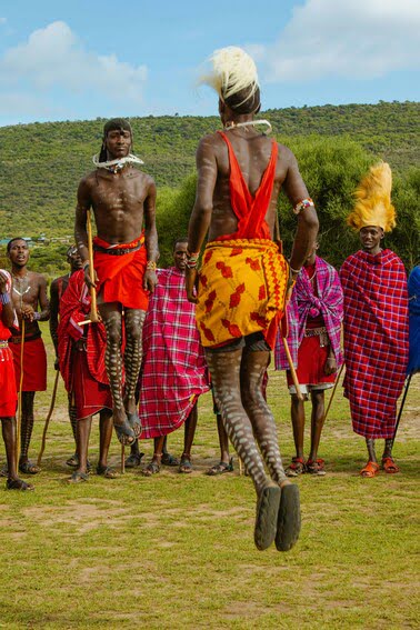 An image of maasai performing a cultural dance 